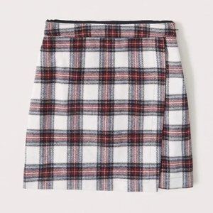 Abercrombie & Fitch Plaid Wrap Mini Skirt Size Women's XS Wool Blend